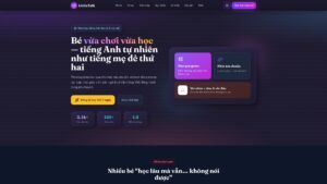 Landing Page khóa học tiếng Anh cho trẻ em